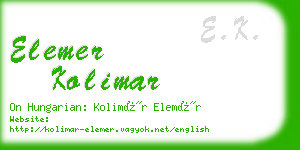 elemer kolimar business card